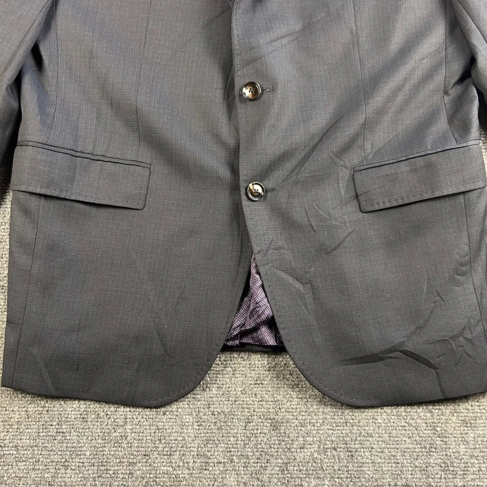 Ted Baker London Endurance Jay CT Suit Jacket 42R Grey Wool Micro Check Blazer